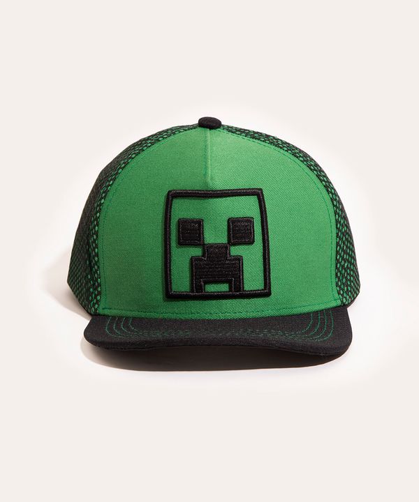 boné infantil aba reta minecraft verde P