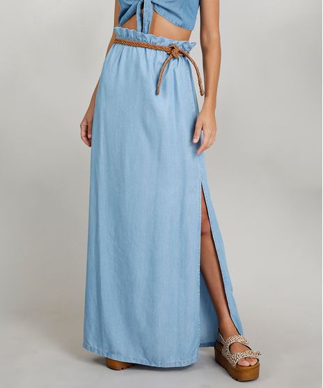 Saia-Jeans-Longa-Feminina-Dress-To-com-Cinto-Trancado-Azul-Claro-9269785-Azul_Claro_1