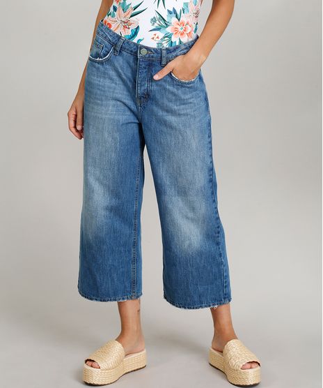 Calca-Jeans-Pantacourt-Feminina-Dress-To-com-Puido-na-Barra-Azul-Medio-9269774-Azul_Medio_1