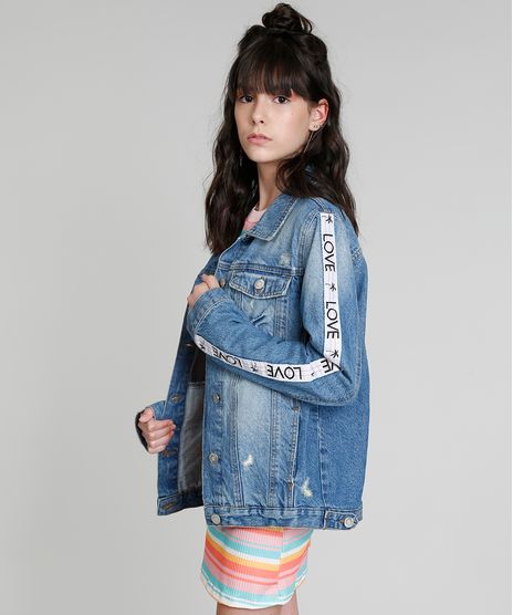Jaqueta-Jeans-Infantil-Love-Dress-com-Puidos-Manga-Longa-Azul-Medio-9304301-Azul_Medio_1