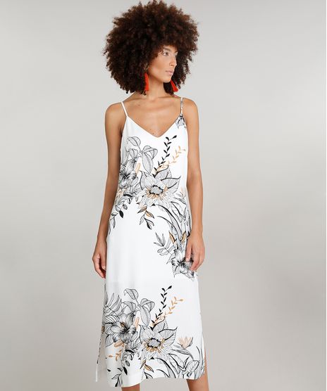Vestido-Midi-Feminino-Dress-To-Estampado-Floral-com-Fendas-Alcas-Finas-Decote-V-Branco-9226560-Branco_1