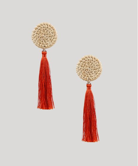 Brinco-Feminino-Dress-To-de-Palha-com-Tassel-Laranja-9280609-Laranja_1