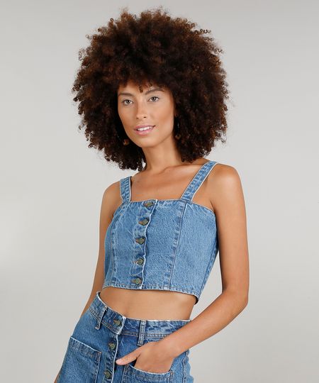 Top-Jeans-Feminino-Cropped-Dress-To-Vintage-com-Botoes-Azul-Medio-9269778-Azul_Medio_1