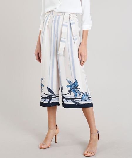 Calca-Feminina-Pantacourt-Listrada-com-Flores-e-Faixa-para-Amarrar-Bege-9246049-Bege_1 Calca-Feminina-Pantacourt-Listrada-com-Flores-e-Faixa-para-Amarrar-Bege-9246049-Bege_1