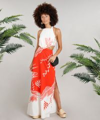 Vestido-Feminino-Longo-Halter-Neck-com-No-Dress-To-Estampado-de-Ramos-Laranja-9225240-Laranja_2