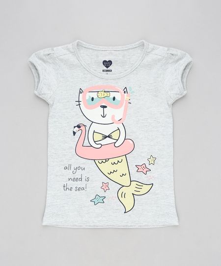Blusa-Infantil-Gata-Sereia-Manga-Curta-Decote-Redondo-Cinza-Mescla-Claro-9301884-Cinza_Mescla_Claro_1