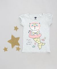 Blusa-Infantil-Gata-Sereia-Manga-Curta-Decote-Redondo-Cinza-Mescla-Claro-9301884-Cinza_Mescla_Claro_2