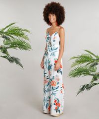 Macacao-Feminino-Dress-To-Estampado-Floral-com-Lace-Up-e-Vazado-Alcas-Finas-Decote-V-Branco-9237737-Branco_2