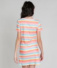 Vestido-T-shirt-Love-Dress-Listrado-Manga-Curta-Coral-9303272-Coral_3