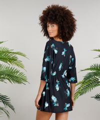 Saida-de-Praia-Dress-To-Estampada-de-Caju-com-No-Manga-Curta-Decote-V-com-Protecao-UV50--Preta-9242192-Preto_3