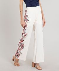 Calca-Feminina-Pantalona-com-Estampa-de-Folhas-Bege-Claro-9243906-Bege_Claro_1