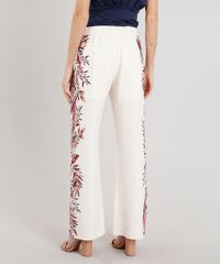 Calca-Feminina-Pantalona-com-Estampa-de-Folhas-Bege-Claro-9243906-Bege_Claro_2