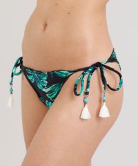 Biquini-Calcinha-Tanga-Levanta-Bumbum-Estampada-de-Folhas-com-Protecao-UV50--Preta-9288047-Preto_1