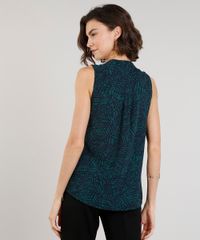 Regata-Feminina-Estampada-de-Folhagem-com-Gola-Laco-Verde-9109063-Verde_2