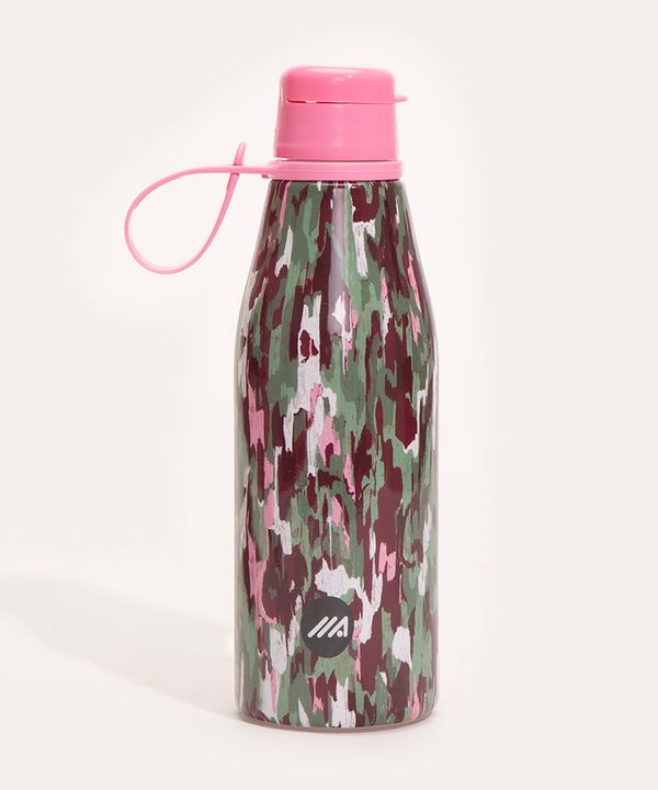 garrafa plástica estampada 530ml rosa Único