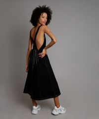 Vestido-Midi-Feminino-Cavado-com-Pesponto-Preto-9378349-Preto_2