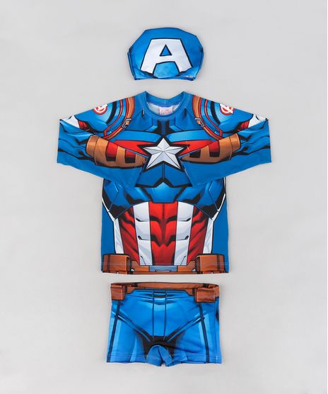 Conjunto-de-Camiseta-de-Praia-Infantil-Capitao-America---Sunga---Touca--com-Protecao-UV50--Azul-Royal-9231836-Azul_Royal_1