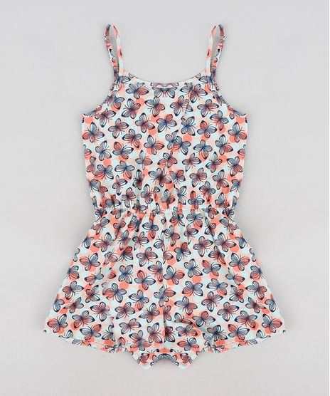 Macaquinho-Infantil-Estampado-de-Borboletas-com-Transpasse-Alcas-Finas-Decote-Redondo-Coral-9126110-Coral_1
