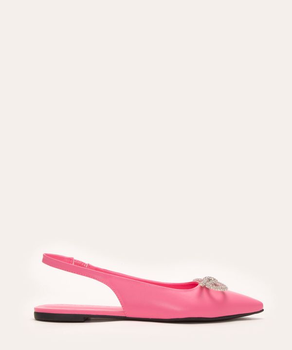 sapatilha bico fino laço com strass oneself rosa 37
