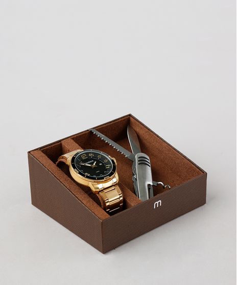 Kit-de-Relogio-Analogico-Mondaine-Masculino---Canivete---53667GPMVDS1K-Dourado-9354962-Dourado_1