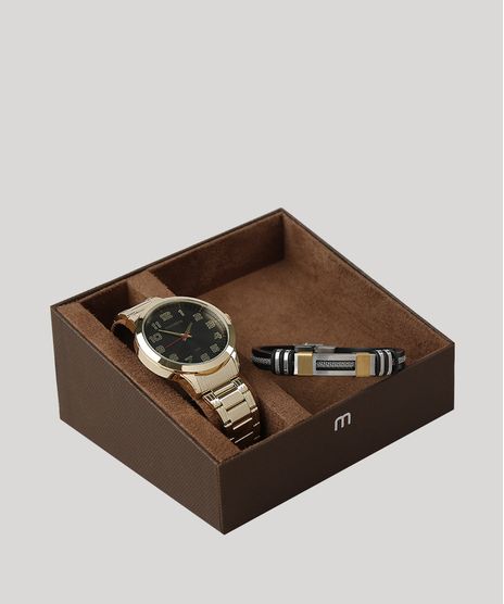 Kit-de-Relogio-Analogico-Mondaine-Masculino---Pulseira---99143GPMVDE4KA-Dourado-9354974-Dourado_1