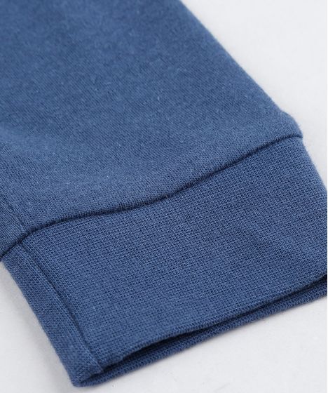 calça de malha azul marinho