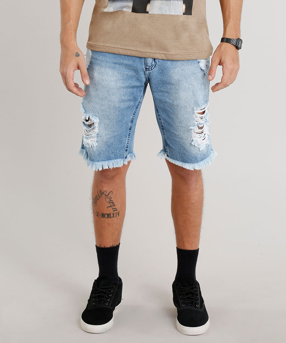 como desfiar bermuda jeans masculina