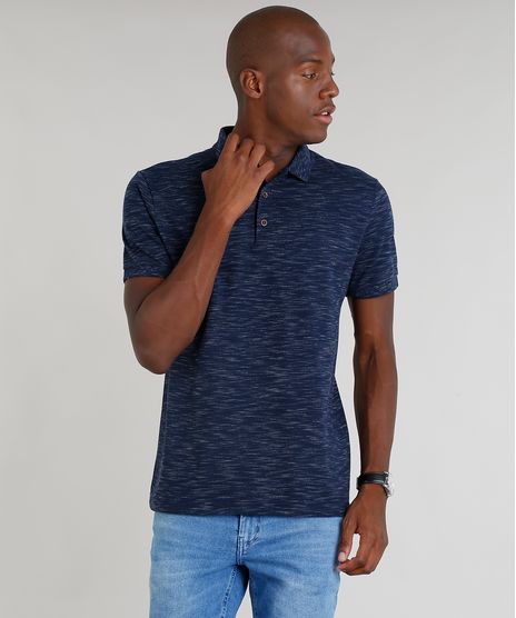 Polo-Masculina-Mescla-em-Piquet-Manga-Curta-Azul-Marinho-8960717-Azul_Marinho_1