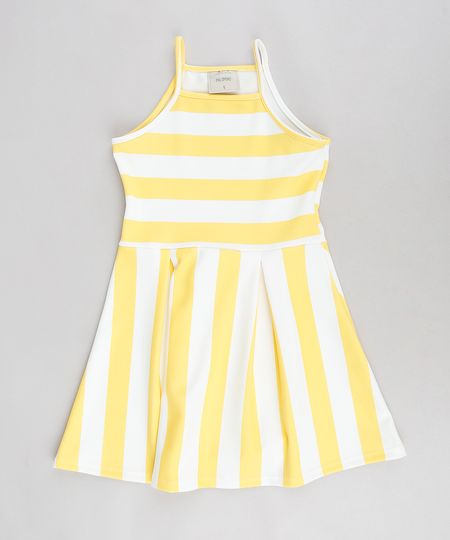 Vestido-Infantil-Evase-Halter-Neck-Listrado-Amarelo-9337793-Amarelo_1