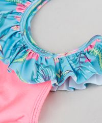 Biquini-Infantil-com-Estampa-Floral-e-Protecao-UV50--Rosa-Neon-9280960-Rosa_Neon_3