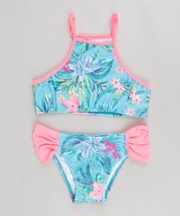 Biquini-Infantil-Estampado-Floral-com-Protecao-UV50--Verde-Agua-9280965-Verde_Agua_1