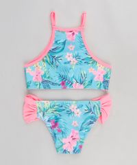 Biquini-Infantil-Estampado-Floral-com-Protecao-UV50--Verde-Agua-9280965-Verde_Agua_2