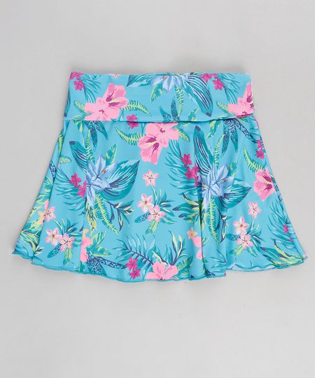 Saia-de-Praia-Infantil-com-Estampa-Floral-com-Protecao-UV50--Verde-Agua-9280963-Verde_Agua_1