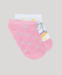 Kit-de-2-Meias-Infantis-Soquete-Estampadas-de-Unicornio-Multicor-9334696-Multicor_1
