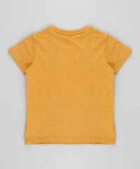 Camiseta-Infantil--Smile--com-Pelo-Manga-Curta-Gola-Careca-Mostarda-9302525-Mostarda_2