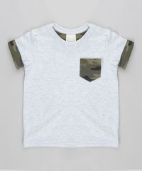 Camiseta-Infantil-com-Bolso-Estampado-Camuflado-Manga-Curta-Gola-Careca-Cinza-Mescla-Claro-9303314-Cinza_Mescla_Claro_1