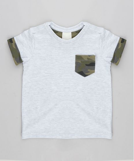 Camiseta-Infantil-com-Bolso-Estampado-Camuflado-Manga-Curta-Gola-Careca-Cinza-Mescla-Claro-9303314-Cinza_Mescla_Claro_1