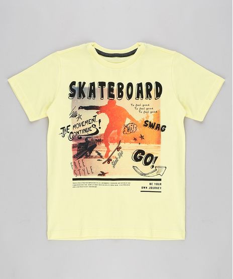 Camiseta-Infantil--Skateboard--Manga-Curta-Gola-Careca-Amarela-9316340-Amarelo_1