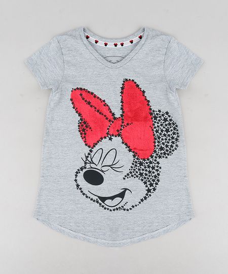 Blusa-Infantil-Minnie-Manga-Curta-Decote-Redondo-Cinza-Mescla-9300983-Cinza_Mescla_1