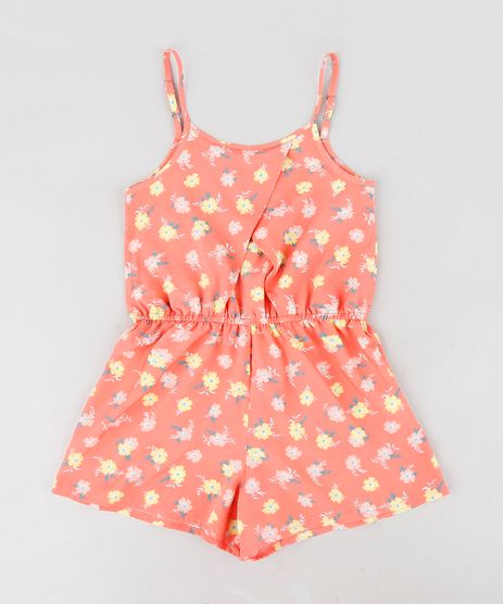 Macaquinho-Infantil-Estampado-Floral-com-Transpasse-Alcas-Finas-Decote-Redondo-Coral-9126111-Coral_1