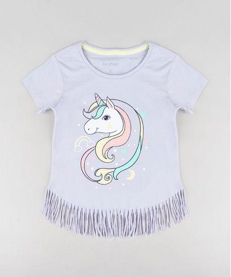 Blusa-Infantil-com-Unicornio-e-Franjas-Manga-Curta-Decote-Redondo-Lilas-9297990-Lilas_1