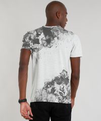 Camiseta-Masculina-Slim-Fit-com-Estampa-de-Flores-Manga-Curta-Gola-Careca-Cinza-Mescla-Claro-9310125-Cinza_Mescla_Claro_2