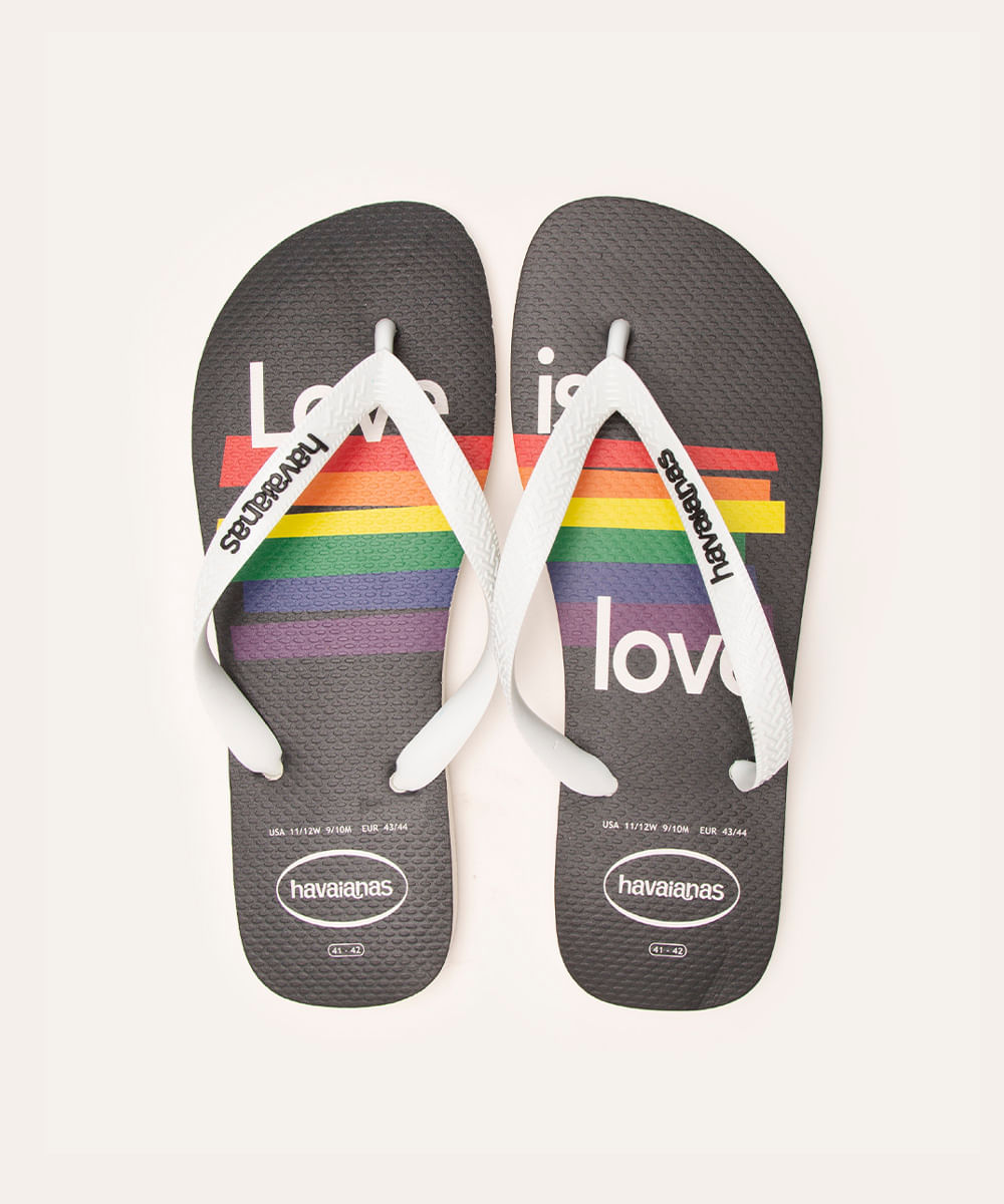 chinelo havaianas top love pride branco