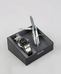 Kit-de-Relogio-Analogico-Seculus-Masculino---Canivete---28964GPSVBA1K-Prateado-9364358-Prateado_1