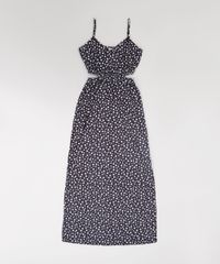 Vestido-Longo-Infantil-Estampado-de-Estrelas-com-Fendas-Laterais-Preto-9195756-Preto_1