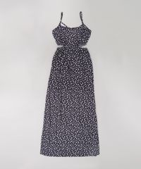 Vestido-Longo-Infantil-Estampado-de-Estrelas-com-Fendas-Laterais-Preto-9195756-Preto_2