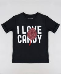 Blusa-Infantil--I-Love-Candy--com-Paete-Dupla-Face-Manga-Curta-Decote-Redondo-Preta-9245406-Preto_1