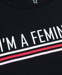 Blusa-Infantil--I-m-a-Feminist--Manga-Curta-Decote-Redondo-Preta-9302147-Preto_3