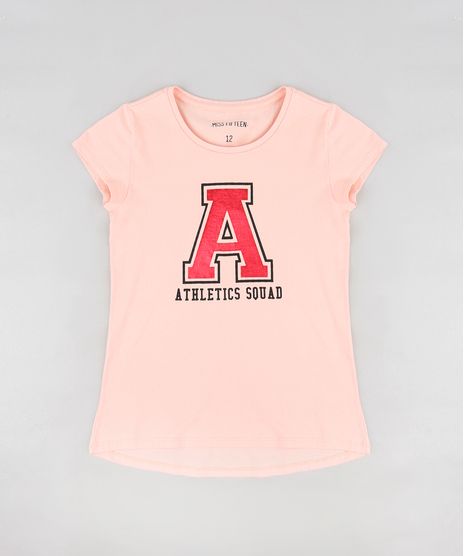 Blusa-Infantil--Athletics-Squad--Manga-Curta-Decote-Redondo-Coral-9302148-Coral_1