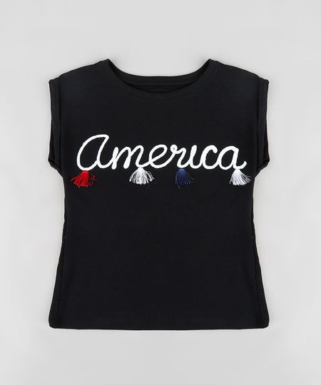 Blusa-Infantil--America--com-Tassel-Manga-Curta-Decote-Redondo-Preta-9302142-Preto_1 Blusa-Infantil--America--com-Tassel-Manga-Curta-Decote-Redondo-Preta-9302142-Preto_1
